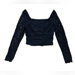 Kirious Los Angeles Women's Long Sleeve Top Square Neck Black Size S